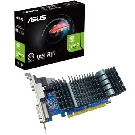 Asus Tarjeta Gráfica GeForce GT 710 2GB GDDR5 EVO - Refrigeración Pasiva 0 dB, Perfil Bajo, 3 Salidas (HDMI, DVI, VGA), PCIe 2.0, Modelo 90YV0ALA-M0NA00 Asus Tarjeta Gráfica GeForce GT 710 2GB GDDR5 EVO - Refrigeración Pasiva 0 dB, Perfil Bajo, 3 Salidas (HDMI, DVI, VGA), PCIe 2.0, Modelo 90YV0ALA-M0NA00